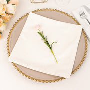 5 Premium 20" x 20" Scuba Polyester Dinner Table Napkins NAP_SCUBA_IVR