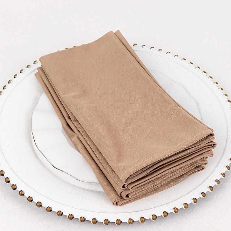 5 Premium 20" x 20" Scuba Polyester Dinner Table Napkins NAP_SCUBA_NUDE
