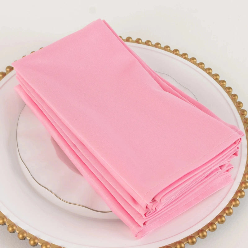 5 Premium 20" x 20" Scuba Polyester Dinner Table Napkins NAP_SCUBA_PINK