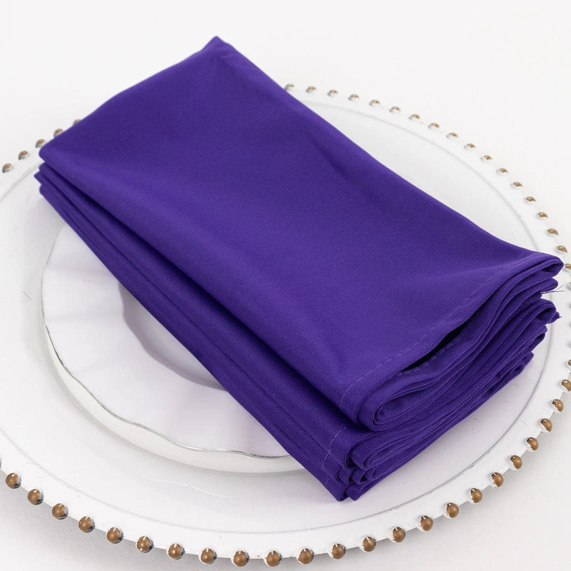 5 Premium 20" x 20" Scuba Polyester Dinner Table Napkins NAP_SCUBA_PURP