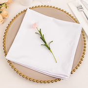 5 Premium 20" x 20" Scuba Polyester Dinner Table Napkins NAP_SCUBA_WHT