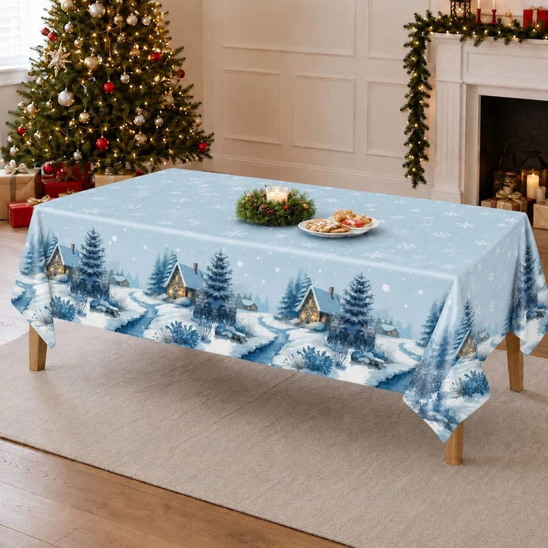 5 Rectangular 54" x 108" Plastic Christmas Tablecloths Disposable Table Covers
