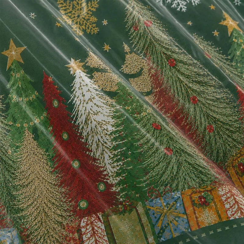5 Rectangular 54" x 108" Plastic Christmas Tablecloths Disposable Table Covers