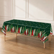 5 Rectangular 54" x 108" Plastic Christmas Tablecloths Disposable Table Covers