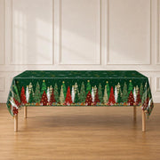 5 Rectangular 54" x 108" Plastic Christmas Tablecloths Disposable Table Covers