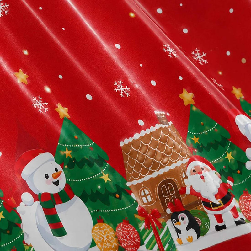 5 Rectangular 54" x 108" Plastic Christmas Tablecloths Disposable Table Covers