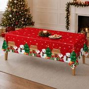 5 Rectangular 54" x 108" Plastic Christmas Tablecloths Disposable Table Covers
