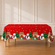 5 Rectangular 54" x 108" Plastic Christmas Tablecloths Disposable Table Covers