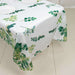 5 Rectangular 54" x 108" Plastic Tablecloths Eucalyptus Leaves Print - White and Green TAB_PVC_FLOR01_108_GRN_PK