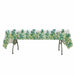 5 Rectangular 54" x 108" Plastic Tablecloths Eucalyptus Leaves Print - White and Green TAB_PVC_FLOR01_108_GRN_PK