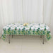 5 Rectangular 54" x 108" Plastic Tablecloths Eucalyptus Leaves Print - White and Green TAB_PVC_FLOR01_108_GRN_PK