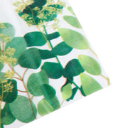 5 Rectangular 54" x 108" Plastic Tablecloths Eucalyptus Leaves Print - White and Green TAB_PVC_FLOR01_108_GRN_PK