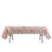 5 Rectangular 54" x 108" Plastic Tablecloths with Butterfly Floral Print - Blush TAB_PVC_BUT01_108_046_PK