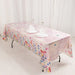5 Rectangular 54" x 108" Plastic Tablecloths with Butterfly Floral Print - Blush TAB_PVC_BUT01_108_046_PK