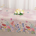 5 Rectangular 54" x 108" Plastic Tablecloths with Butterfly Floral Print - Blush TAB_PVC_BUT01_108_046_PK