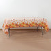 5 Rectangular 54" x 108" Plastic Tablecloths with Fall Autumn Leaves Pumpkin Print - Orange TAB_PVC_FLOR03_108_ORNG_PK