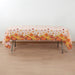 5 Rectangular 54" x 108" Plastic Tablecloths with Fall Autumn Leaves Pumpkin Print - Orange TAB_PVC_FLOR03_108_ORNG_PK