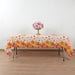 5 Rectangular 54" x 108" Plastic Tablecloths with Fall Autumn Leaves Pumpkin Print - Orange TAB_PVC_FLOR03_108_ORNG_PK