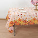 5 Rectangular 54" x 108" Plastic Tablecloths with Fall Autumn Leaves Pumpkin Print - Orange TAB_PVC_FLOR03_108_ORNG_PK