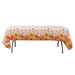 5 Rectangular 54" x 108" Plastic Tablecloths with Fall Autumn Leaves Pumpkin Print - Orange TAB_PVC_FLOR03_108_ORNG_PK