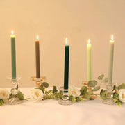 5 Ribbed Design 9" Unscented Premium Wax Taper Candles