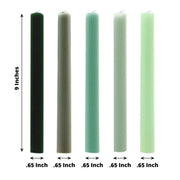 5 Ribbed Design 9" Unscented Premium Wax Taper Candles