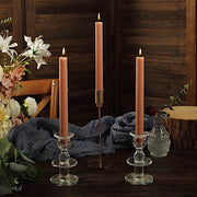 5 Ribbed Design 9" Unscented Premium Wax Taper Candles