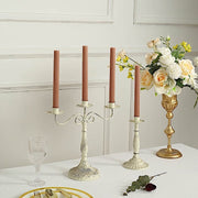 5 Ribbed Design 9" Unscented Premium Wax Taper Candles