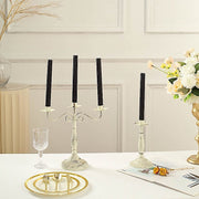 5 Ribbed Design 9" Unscented Premium Wax Taper Candles