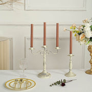 5 Ribbed Design 9" Unscented Premium Wax Taper Candles