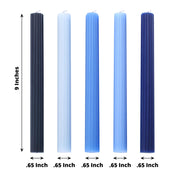 5 Ribbed Design 9" Unscented Premium Wax Taper Candles