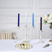 5 Ribbed Design 9" Unscented Premium Wax Taper Candles