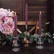 5 Ribbed Design 9" Unscented Premium Wax Taper Candles