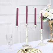 5 Ribbed Design 9" Unscented Premium Wax Taper Candles