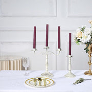 5 Ribbed Design 9" Unscented Premium Wax Taper Candles