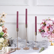 5 Ribbed Design 9" Unscented Premium Wax Taper Candles