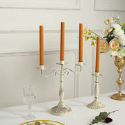 5 Ribbed Design 9" Unscented Premium Wax Taper Candles