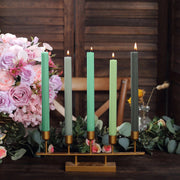 5 Ribbed Design 9" Unscented Premium Wax Taper Candles