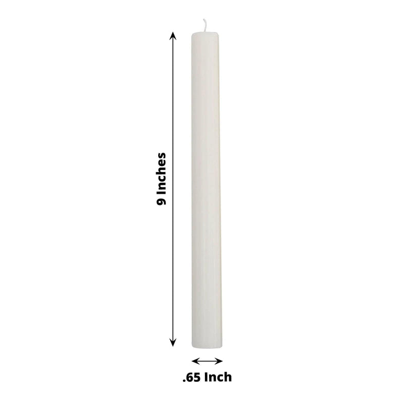 5 Ribbed Design 9" Unscented Premium Wax Taper Candles
