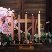 5 Ribbed Design 9" Unscented Premium Wax Taper Candles