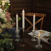 5 Ribbed Design 9" Unscented Premium Wax Taper Candles