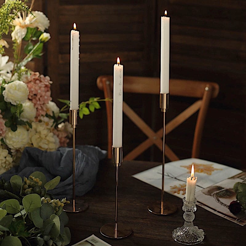 5 Ribbed Design 9" Unscented Premium Wax Taper Candles