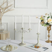 5 Ribbed Design 9" Unscented Premium Wax Taper Candles