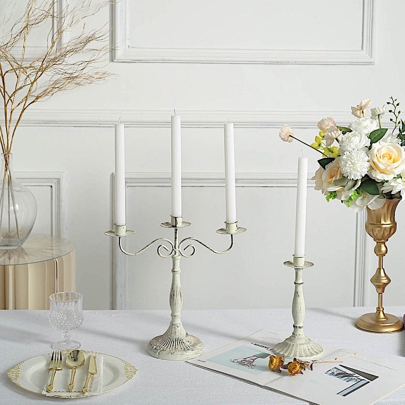 5 Ribbed Design 9" Unscented Premium Wax Taper Candles