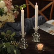 5 Ribbed Design 9" Unscented Premium Wax Taper Candles