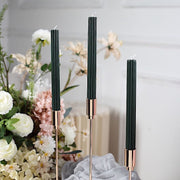 5 Ribbed Design 9" Unscented Premium Wax Taper Candles