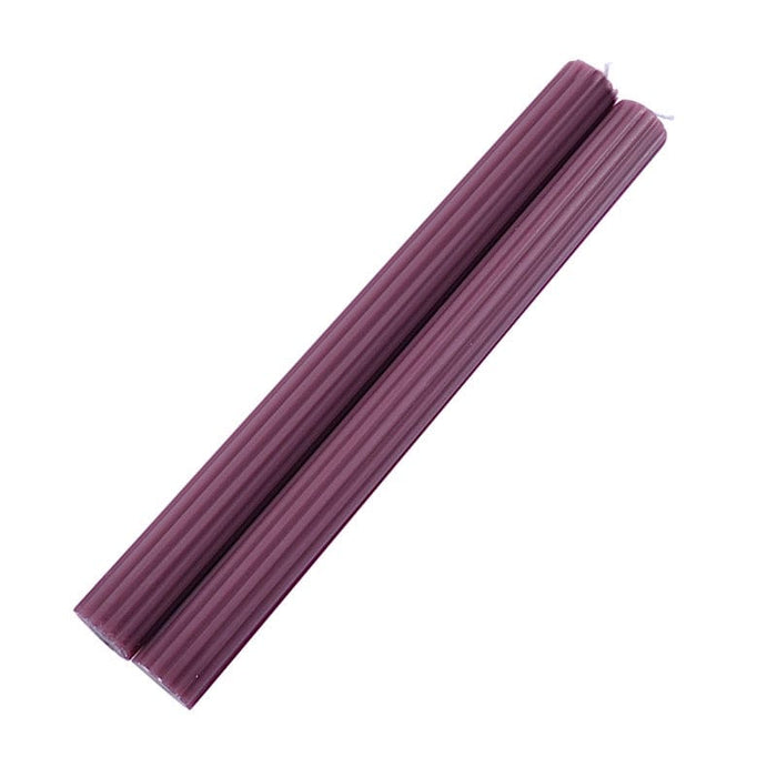 5 Ribbed Design 9" Unscented Premium Wax Taper Candles CAND_TP09_CRS