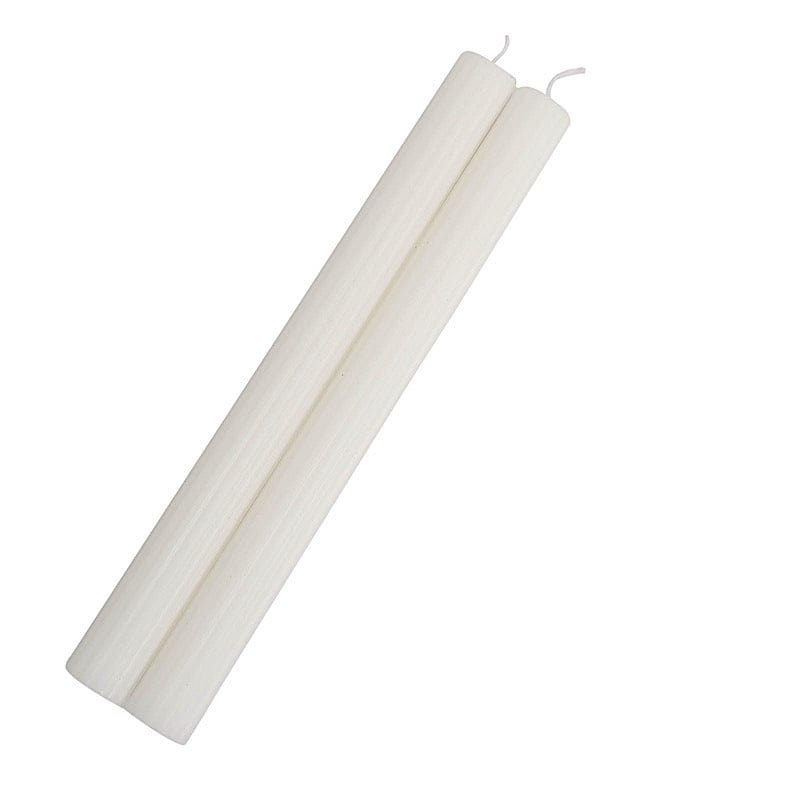5 Ribbed Design 9" Unscented Premium Wax Taper Candles