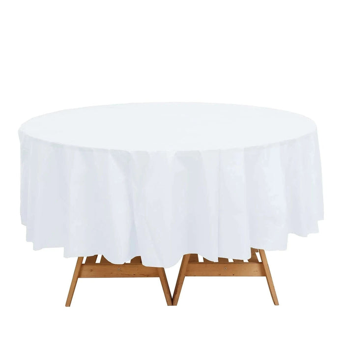5 Round 84" Disposable  Plastic Table Cover Tablecloth
