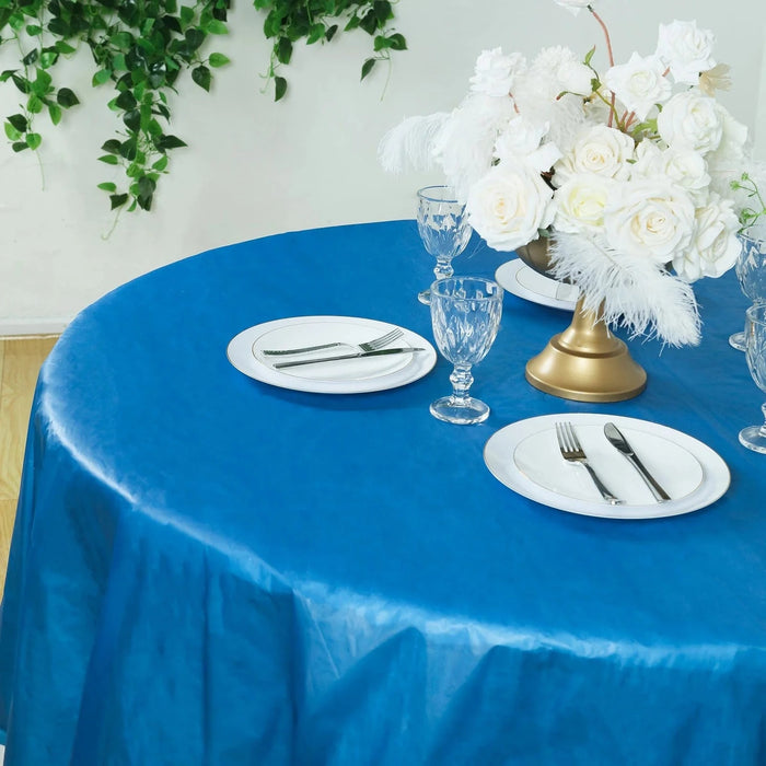 5 Round 84" Disposable  Plastic Table Cover Tablecloth